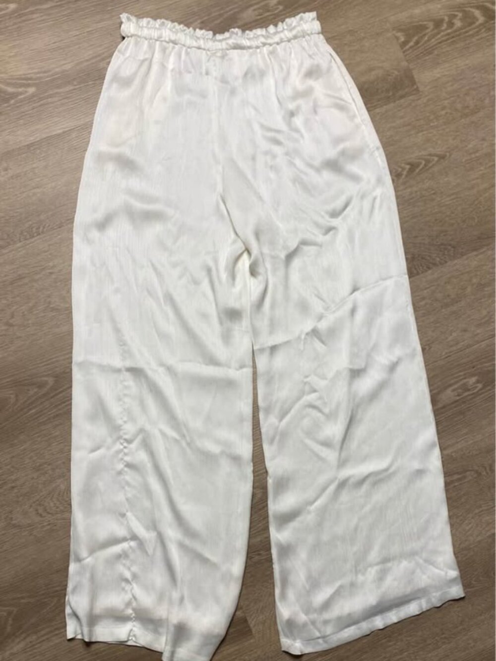 Chelsea & Violet Size Medium Buttery Ivory Linen Crepe Drawstring Vacation Pants - Picture 7 of 7